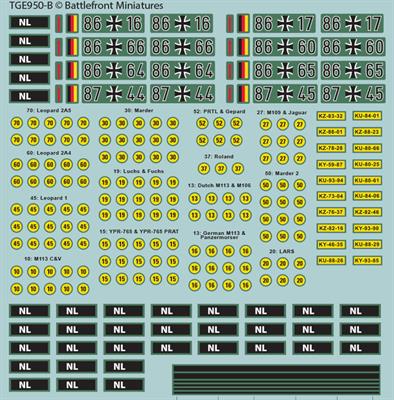 Flames of War West German Decal Set
