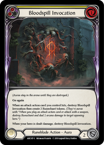 Bloodspill Invocation (Yellow) [ARC107-C] (Arcane Rising)  1st Edition Normal