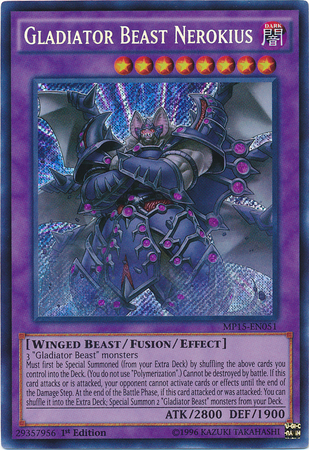 Gladiator Beast Nerokius [MP15-EN051] Secret Rare