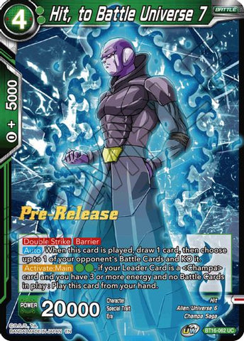Hit, to Battle Universe 7 (BT16-062) [Realm of the Gods Prerelease Promos]