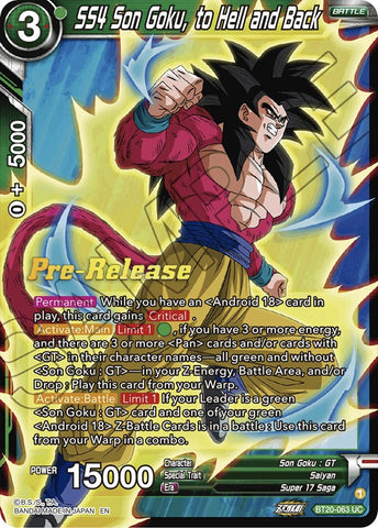 SS4 Son Goku, to Hell and Back (BT20-063) [Power Absorbed Prerelease Promos]