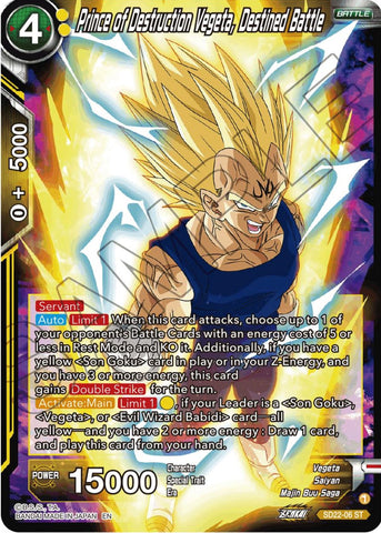 Prince of Destruction Vegeta, Destined Battle (Starter Deck Exclusive) (SD22-06) [Power Absorbed]