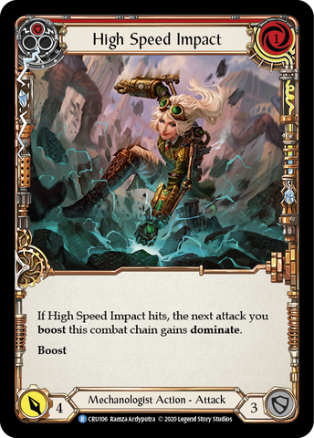 High Speed Impact (Red) [CRU106] (Crucible of War)  1st Edition Rainbow Foil