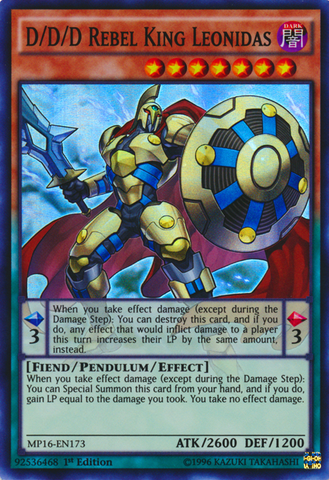 D/D/D Rebel King Leonidas [MP16-EN173] Super Rare