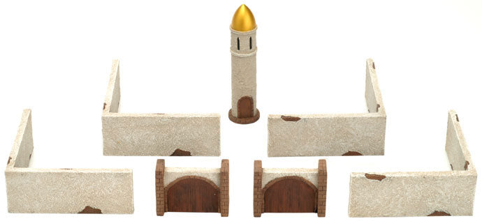 Battlefield In a Box - Flames of War: Mosque Walls (15mm)