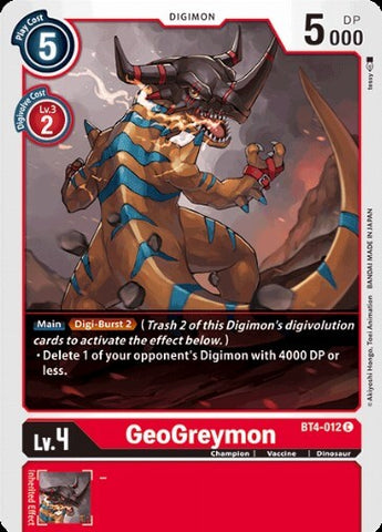 GeoGreymon (BT4-012) [BT-04: Booster Great Legend]