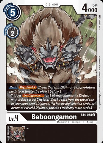 Baboongamon (BT4-068) [BT-04: Booster Great Legend]