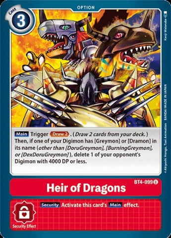 Heir of Dragons (BT4-099) [BT-04: Booster Great Legend]