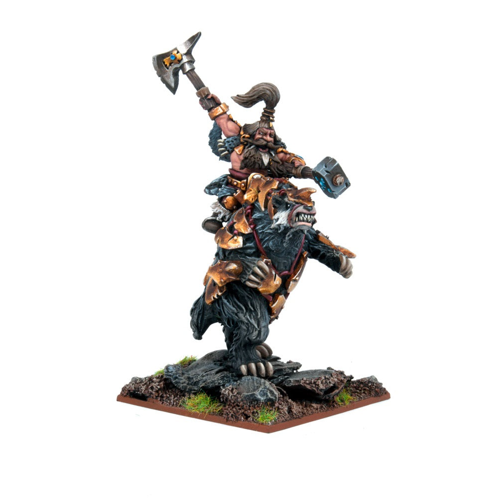 Kings of War Dwarf Berserker Lord on Brock