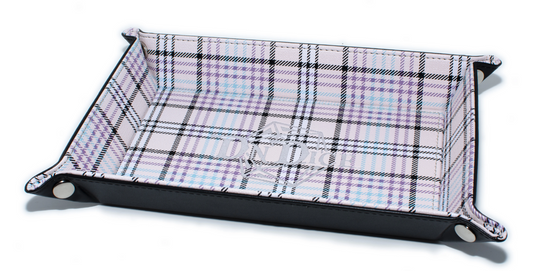 Pink Folding Dice Tray Terrific Tartan - DnDice