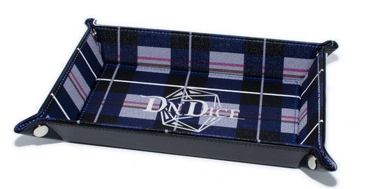 Blue Folding Dice Tray Terrific Tartan - DnDice