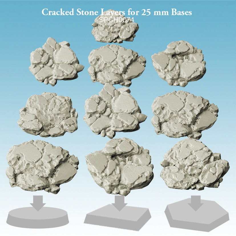 Cracked Stone Layers for 25 mm Bases Spellcrow Scenery