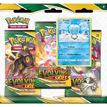 Pokémon TCG: Sword & Shield 7 Evolving Skies 3-Pack Booster Display Eiscue