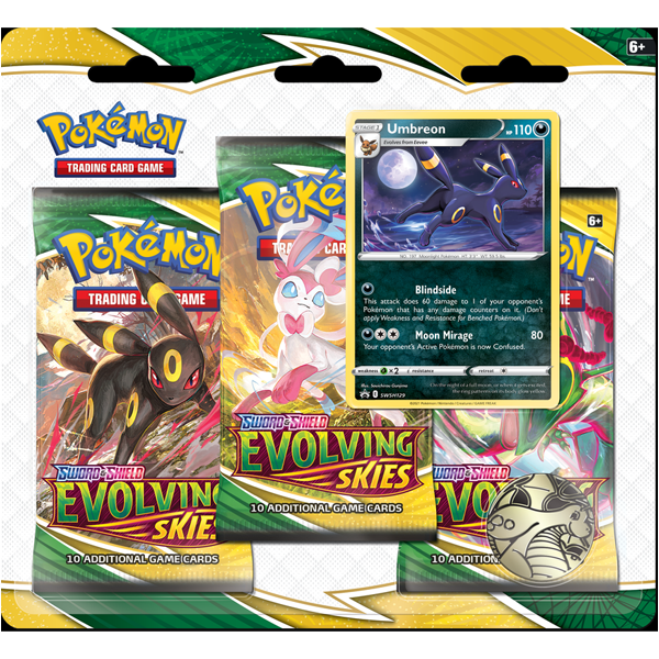 Pokémon TCG: Sword & Shield 7 Evolving Skies 3-Pack Booster Display Umbreon