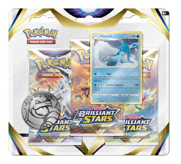 Pokemon TCG: Sword & Shield 9 Brilliant Stars 3-Pack Booster Display Glaceon