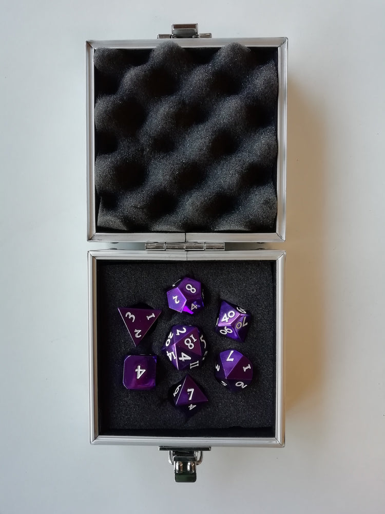 Metal Polyhedral Dice Set - Purple
