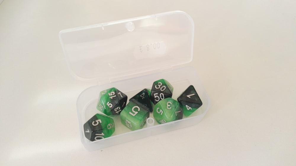 Trade Dice: Dungeons and Dragons Set- Green and Black