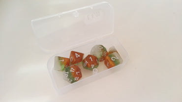 Trade Dice: Dungeons and Dragons Set- Transparent Green, White and Brown