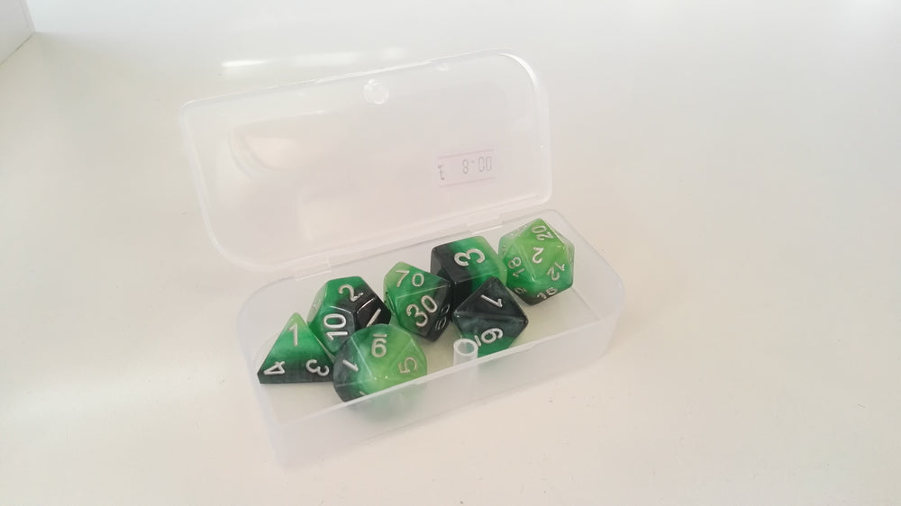 Trade Dice: Dungeons and Dragons Set- Black and Green