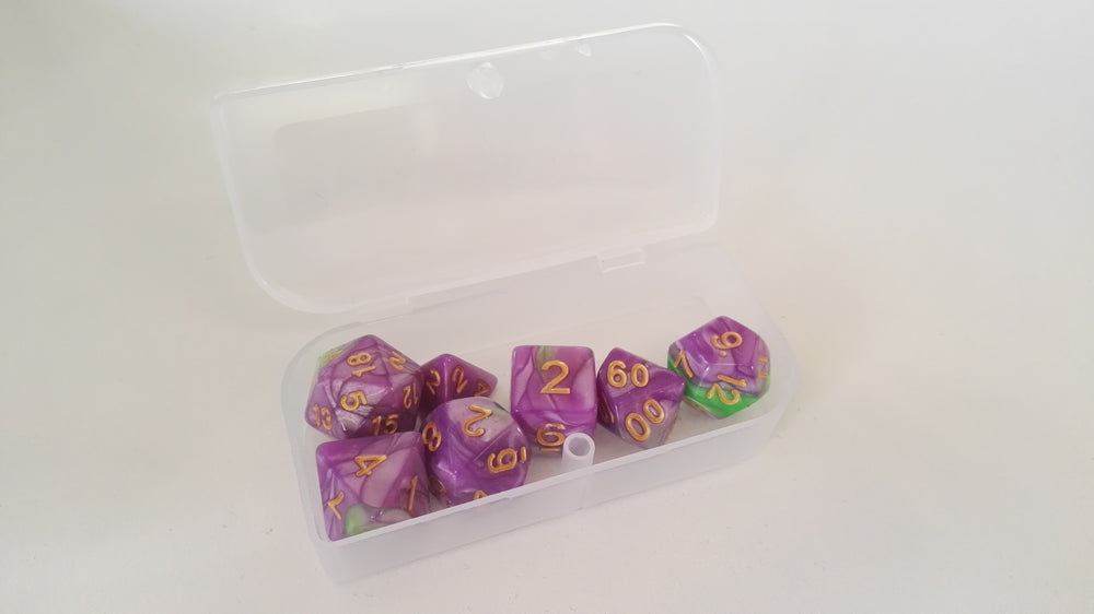 Trade Dice: Dungeons and Dragons Set- Purple and Green