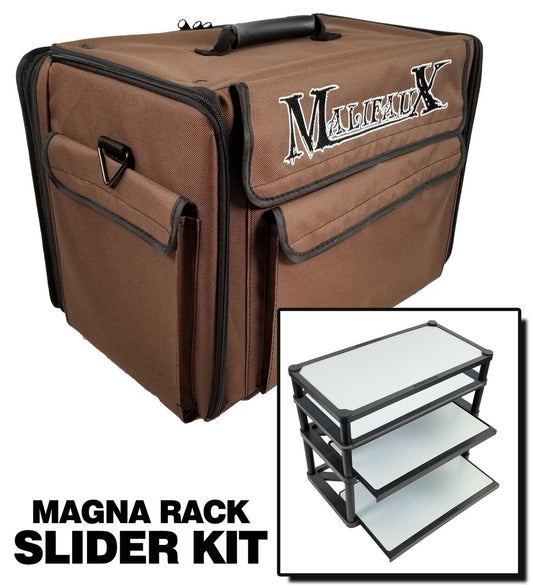 Malifaux Bag 2.0 with Magna Rack Slider Load Out (Brown) Battle Foam