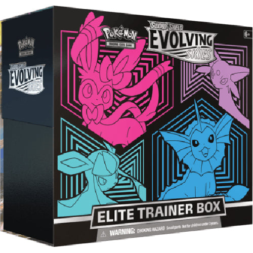 Pokémon TCG: Sword & Shield 7 Evolving Skies Elite Trainer Box Sylveon, Espeon, Glaceon, Vaporeon