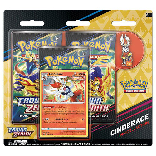 Pokemon TCG: Sword & Shield 12.5 Crown Zenith Pin Collection – Cinderace