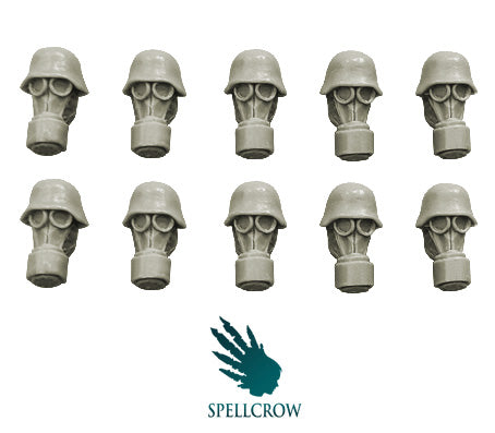 Guards Heads in Gas Masks