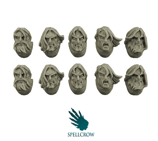 Space Knights Heads with Long Hair