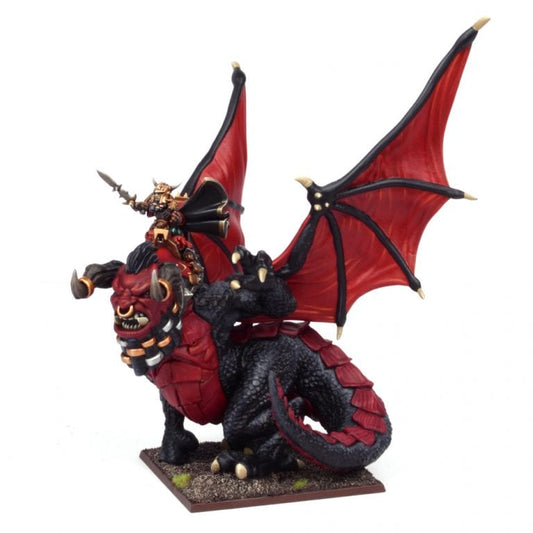 Abyssal Dwarf Supreme Iron-caster on Great Winged Halfbreed- Kings of War