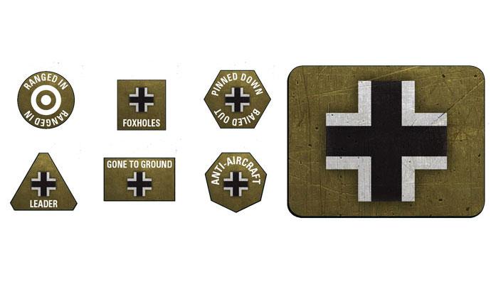 Flames of War German LW Tokens (x20) & Objectives (x2)