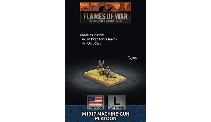 Flames of War M1917 Machine-gun Platoon (x4 Plastic MG teams)