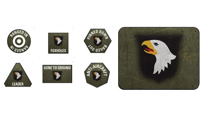 Flames of War 101st Airborne Division Tokens (x20) & Objectives (x2)
