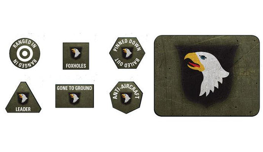 Flames of War 101st Airborne Division Tokens (x20) & Objectives (x2)