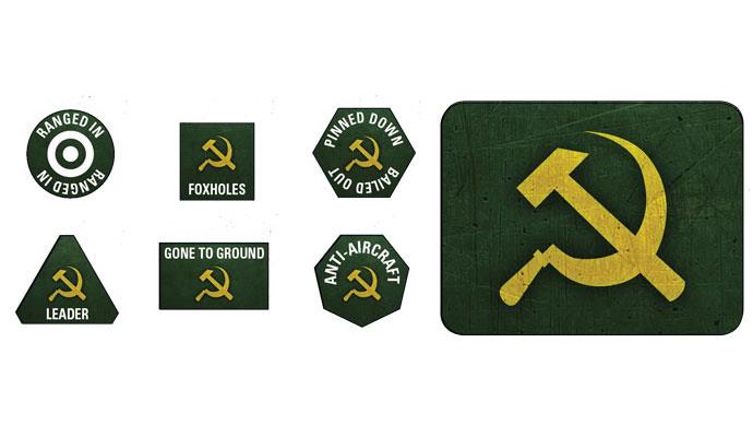 Flames of War Soviet LW Tokens (x20) & Objectives (x2)