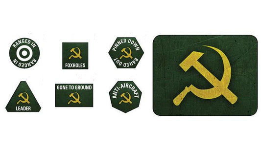 Flames of War Soviet LW Tokens (x20) & Objectives (x2)