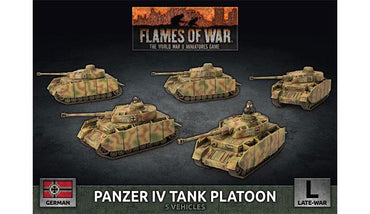 Flames of War Panzer IV Tank Platoon (x5 Plastic)