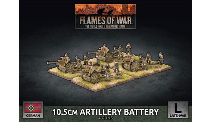 Flames of War 10.5cm Artillery Battery (x4 Plastic)