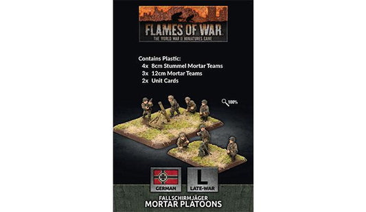 Flames of War Fallschirmjager 8cm/12cm Mortar Platoon (x4 each Plastic)