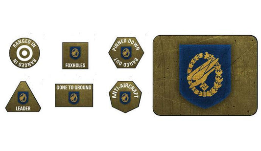 Flames of War Fallschirmjager Tokens (x20) & Objectives (x2)