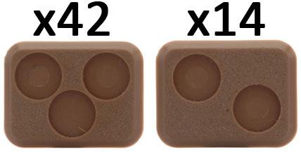 Flames of War Small Bases - 2 and 3 holes (x56 Bases)