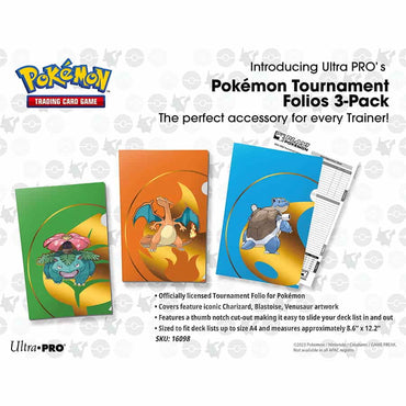 Pokemon Tournament Folios 3-Pack - Charizard, Blastoise, Venusaur (Series 1)