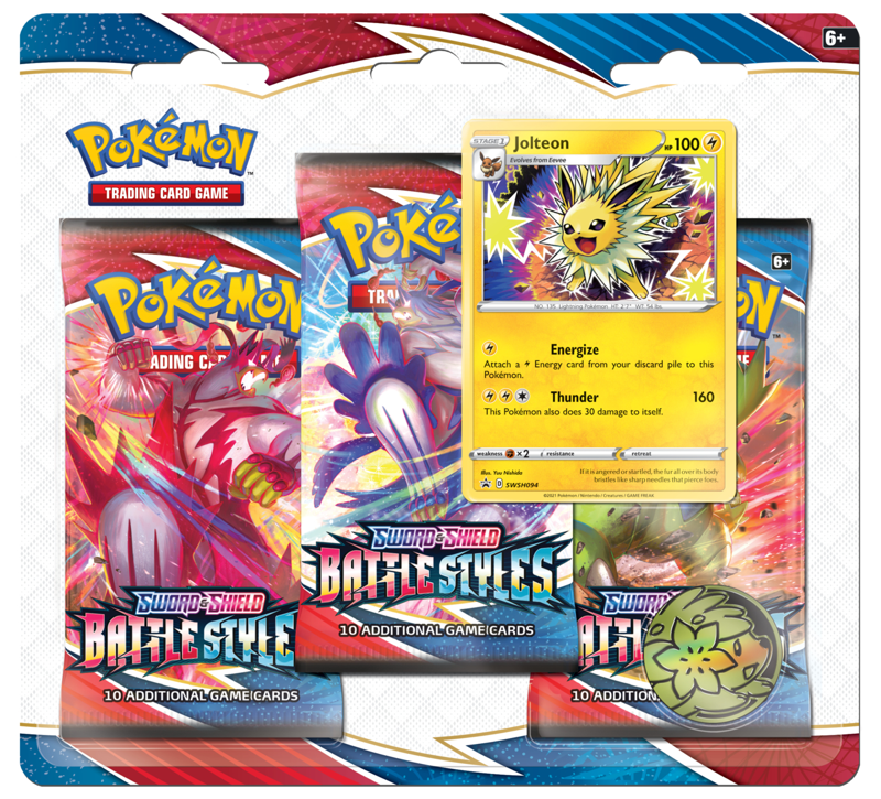 Pokémon TCG: Sword & Shield 5 Battle Styles 3 Pack Booster Display Jolteon