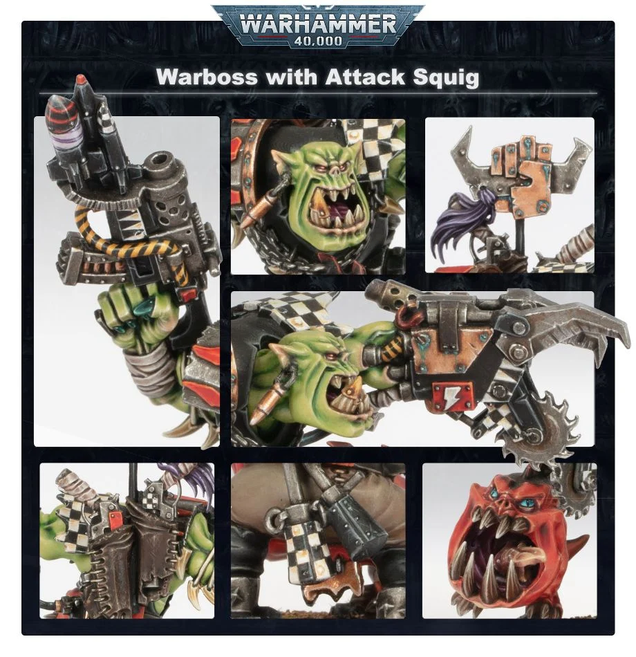 ORKS: ORK WARBOSS WITH ATTACK SQUIG (D)