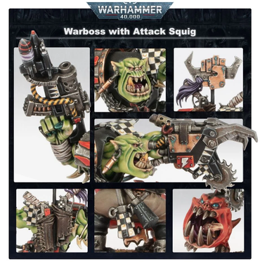 ORKS: ORK WARBOSS WITH ATTACK SQUIG (D)
