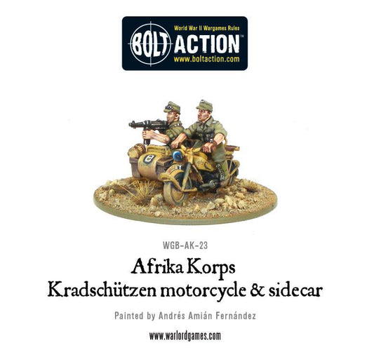 Bolt Action Afrika Korps Kradschutzen motorcycle and sidecar