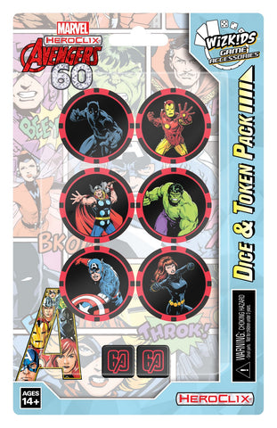 Avengers 60th Anniversary Dice and Token Pack: Marvel HeroClix