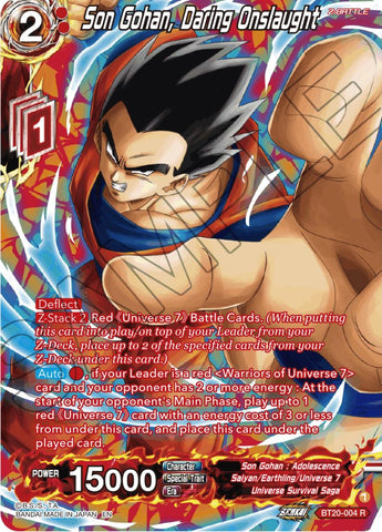 Son Gohan, Daring Onslaught (Silver Foil) (BT20-004) [Power Absorbed]