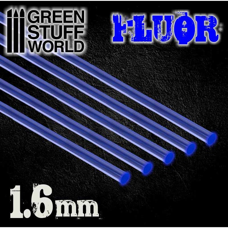 Green Stuff World: Acrylic Rods - Round 1.6 mm Fluor BLUE