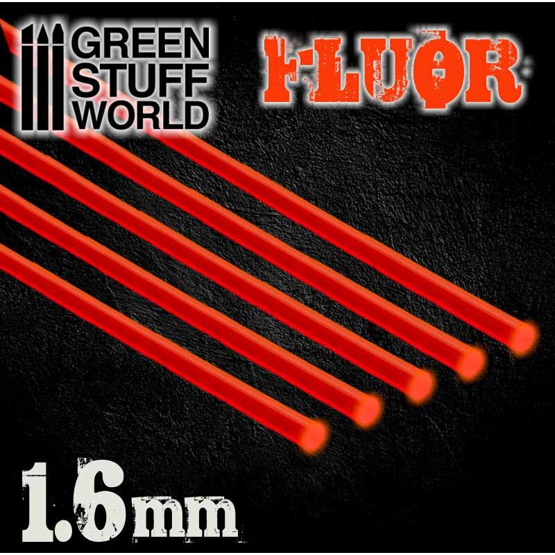 Green Stuff World: Acrylic Rods - Round 1.6 mm Fluor RED-ORANGE